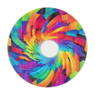 Kaleidoskopischer Vortex: Eine farbenfrohe Reise Schneidebrett