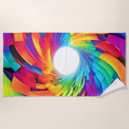 Kaleidoskopischer Vortex: Eine farbenfrohe Reise Strandtuch