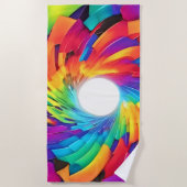 Kaleidoskopischer Vortex: Eine farbenfrohe Reise Strandtuch (Vorderseite)