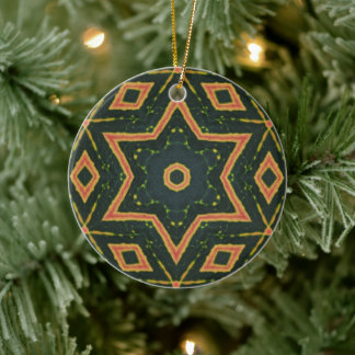 Kaleidoskopisches Croton Leaf - "Star2" Keramik Ornament