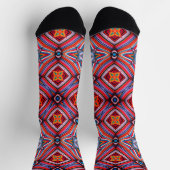 Kaleidoskopisches Design in warmer Farbgebung Socken (Oben)