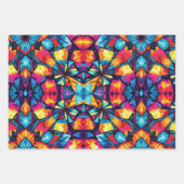 Kaleidoskopisches Faltpapier - Farbige Muster Geschenkpapier Set (Vorderseite 2)