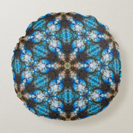 Kaleidoskopisches Labradorit "in the Rough" Rundes Kissen