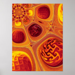 Kaleidoskopisches Orange-Fraktal Poster