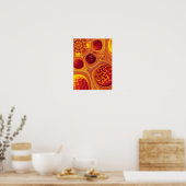 Kaleidoskopisches Orange-Fraktal Poster (Küche)