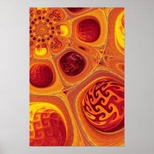 Kaleidoskopisches Orange-Fraktal Poster