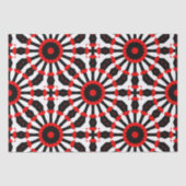 Kaleidoskopisches rotes Schwarz-weißes Mosaikmuste Seidenpapier (Vorderseite)