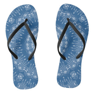 Kaleidoskopisches Sommerkreismosaik-Druck Badesandalen