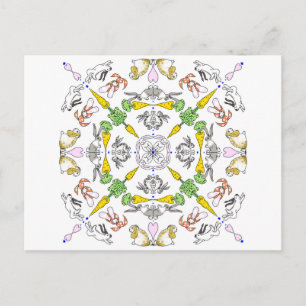 Kaleidoskopkaninchen Postkarte