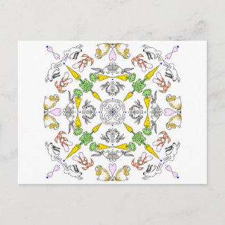 Kaleidoskopkaninchen Postkarte