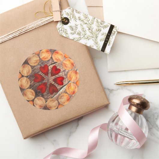 Kaleidoskopkerne und -kreise runder aufkleber (Schenken)