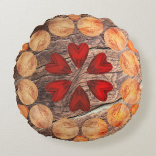 Kaleidoskopkerne und -kreise rundes kissen