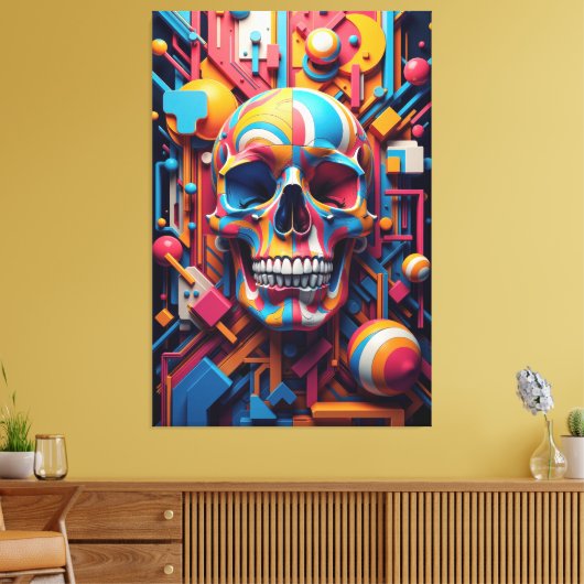 Kaleidoskopskull Leinwanddruck (Insitu (Wohnzimmer))