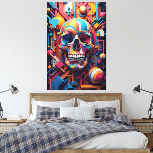 Kaleidoskopskull Leinwanddruck (Insitu (Schlafzimmer))
