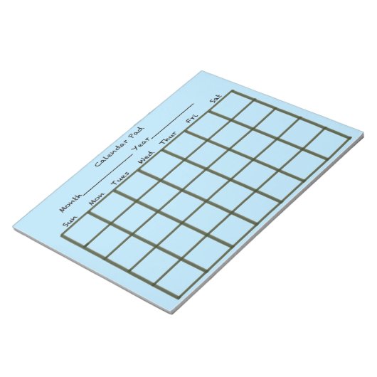 Kalendar Pad Light Blue Notizblock (angewinkelt)