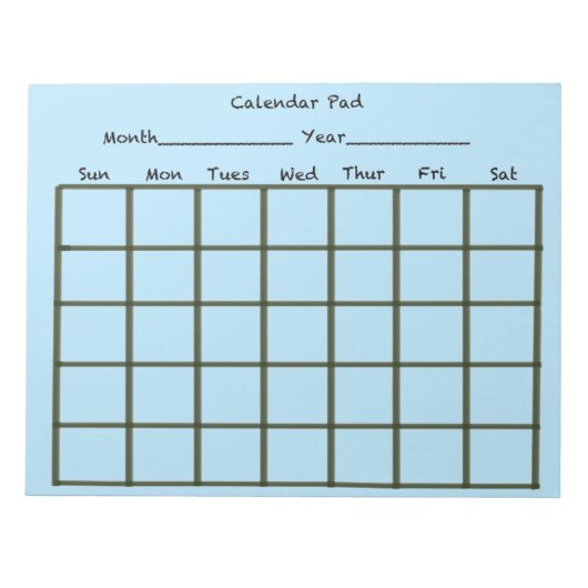 Kalendar Pad Light Blue Notizblock (Vorderseite)