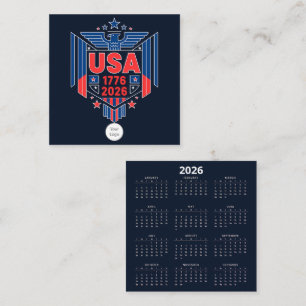 Kalender 1776-2026 USA Quadratische Visitenkarte