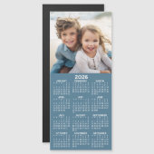 Kalender 1 FotoCollage - Kann Denim Blue bearbeite Magnetkarte (Vorne/Hinten)