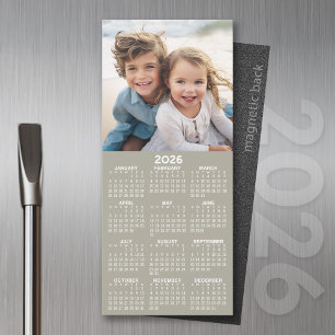 Kalender 1 FotoCollage - Kann Taupe bearbeiten Magnetkarte