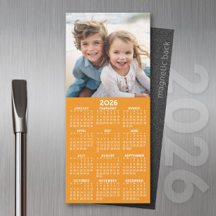 Kalender 1 FotoCollage - Orange bearbeiten Magnetkarte