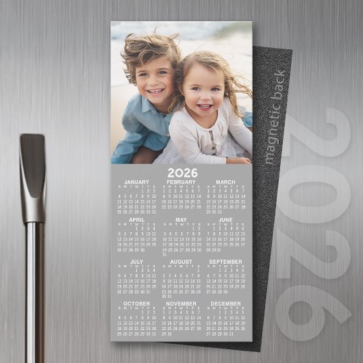 Kalender 1 - Grau bearbeiten Magnetkarte