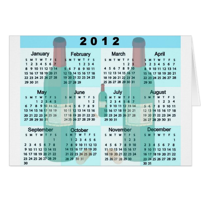 Kalender 2012 mit Champagne-Flaschendruck (Vorderseite (Horizontal))