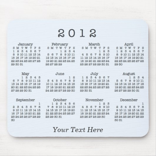 Kalender 2012 mousepad (Vorne)