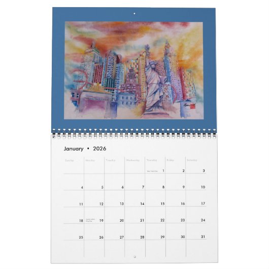 KALENDER 2013 - AQUARELL-KUNST VON ALAN GOLDBARG (Jan 2026)