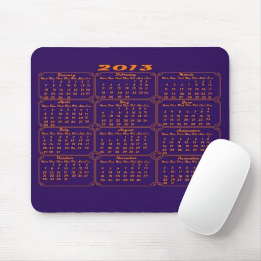 Kalender 2013 lila mousepad (Mit Mouse)
