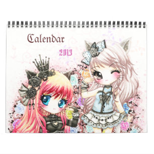 Kalender 2013 - Schöne Anime chibi Illustration