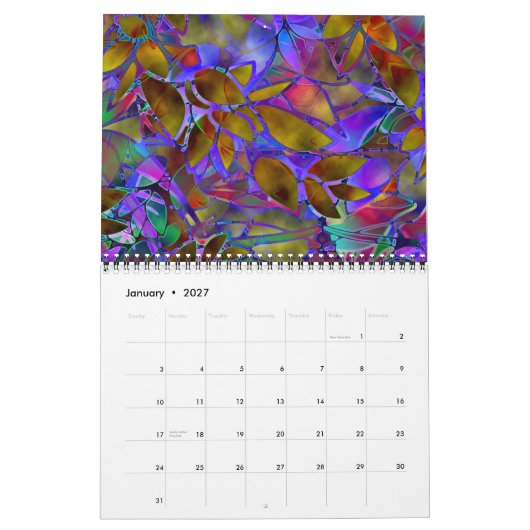 Kalender 2014 Abstraktes Hartglas (Jan 2027)