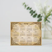 Kalender 2014 - Antiquitätenrahmen und alter Papie Postkarte (Stehend Vorderseite)