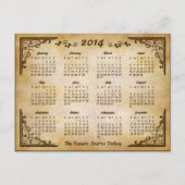 Kalender 2014 - Antiquitätenrahmen und alter Papie Postkarte (Vorderseite)