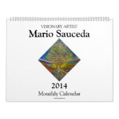 Kalender 2014, der Kunstmalereien kennzeichnet (Titelbild)