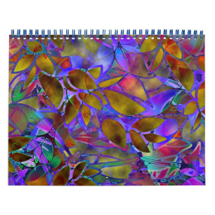 Kalender 2014 Florales abstraktes Glasfenster