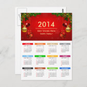Kalender 2014 mit den besten Wünschen für benutzer Postkarte (Vorne/Hinten)