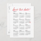 Kalender 2014 Save the Date Postkarte (Vorne/Hinten)