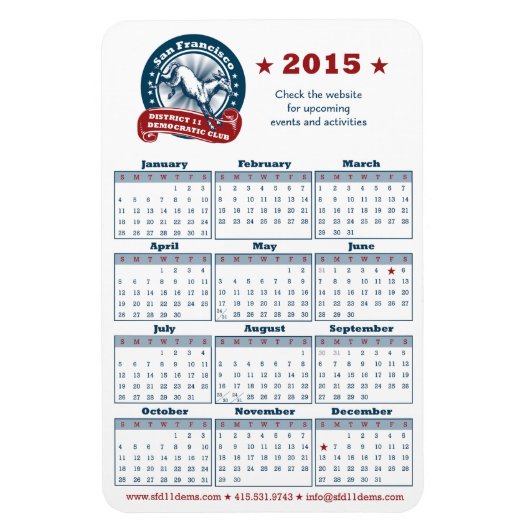 Kalender 2015 magnet (Vertikal)