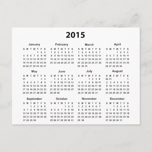 Kalender 2015 postkarte (Vorderseite)