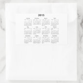 Kalender 2015 rechteckiger aufkleber (Tasche)