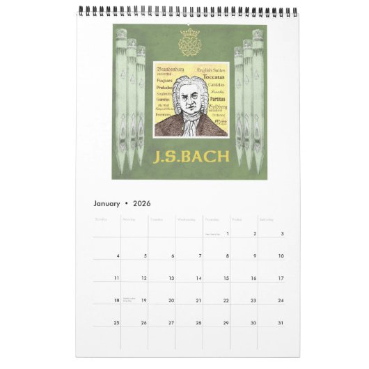 Kalender 2016 - Klassische Klavierkomponisten (Jan 2026)
