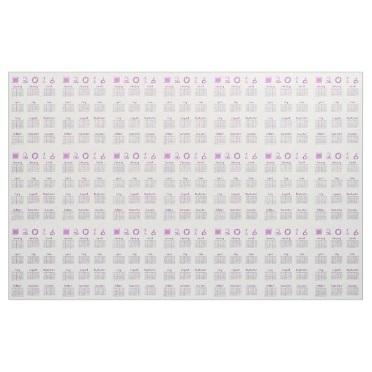 Kalender 2016 zu FABRIC mit Schriftart Stoff (Yard (91,4 cm))