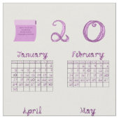 Kalender 2016 zu FABRIC mit Schriftart Stoff (Nahaufnahme)
