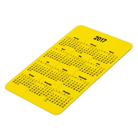 Kalender 2017 Anpassbare Schwarz Groß Magnet (Linke Seite)