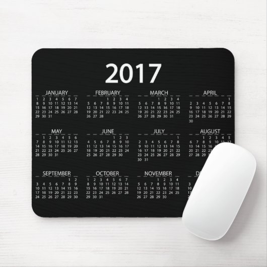 Kalender 2017 mousepad (Mit Mouse)