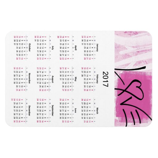 Kalender 2017 Rosa Liebe Magnet (Horizontal)