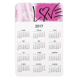 Kalender 2017 Rosa Liebe Magnet