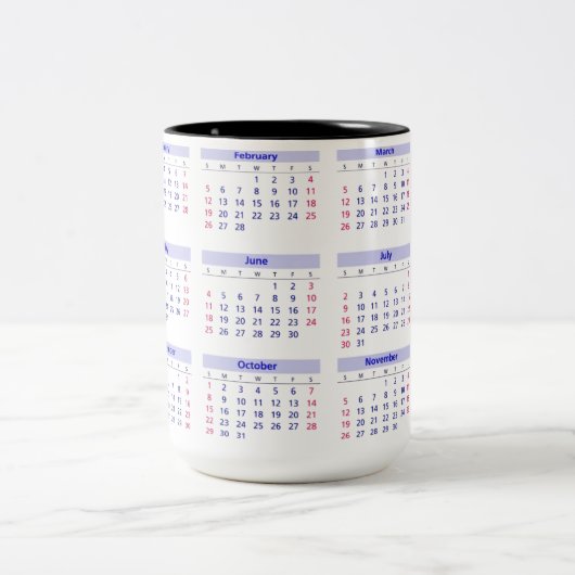 Kalender 2017 zweifarbige tasse (Mittel)