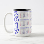 Kalender 2017 zweifarbige tasse (Links)