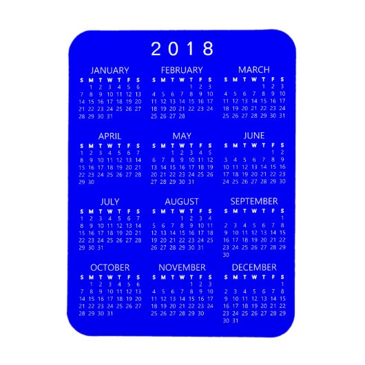 Kalender 2018 - blau magnet (Vertikal)